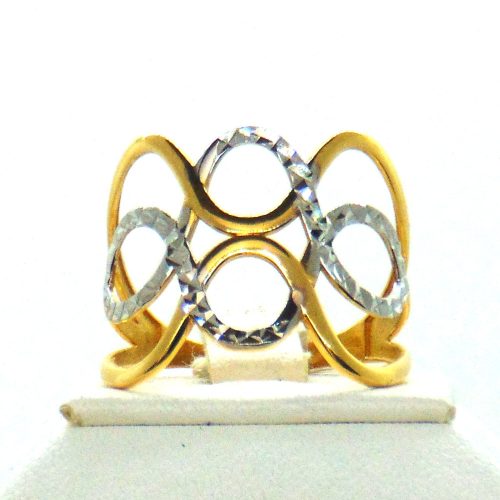 Áttört bicolor arany gyűrű