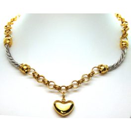 Szíves bicolor arany nyakék