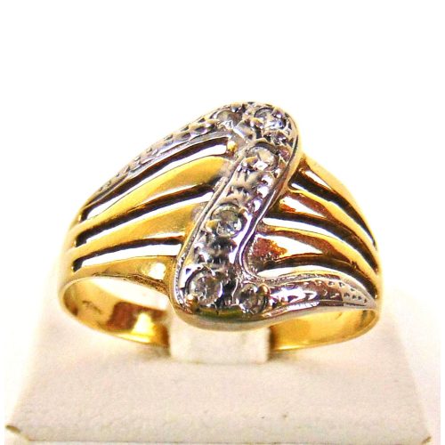 Köves bicolor arany gyűrű