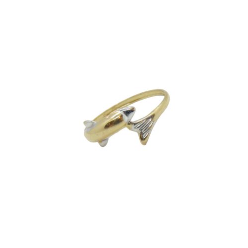 Delfines bicolor arany gyűrű